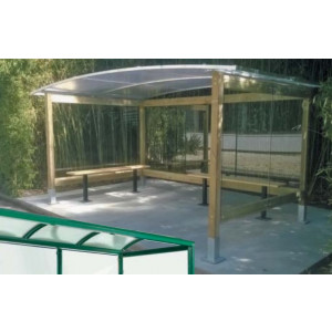 Abri voyageurs en pin - Structure en pin traité - Longueur : 3000 ou 4500 mm