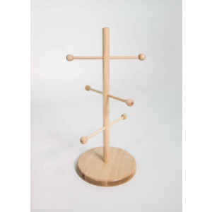 Arbre à bretzels en bois - Bois hêtre - Dimensions : Ø 270 x H 500 mm -  Avec trois bras
