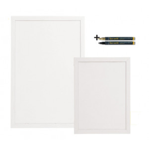 Ardoise murale blanche double face - Dimensions : 40 x 30 x 1 cm - 1 seule surface - Format : Grand - petit