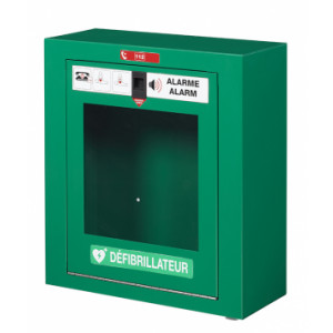 Armoire défibrillateur murale - Acier poudré anti-UV - Ouverture frontale