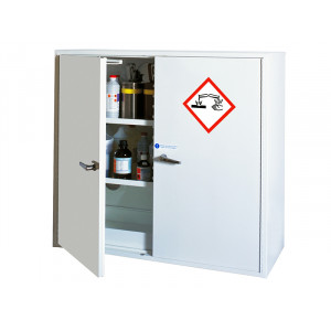 Armoire pour produit chimique - avec fermeture automatique - Volume de stockage 145 L - Haute résistance chimique - 110 ht x 120 larg. x 52 cm prof