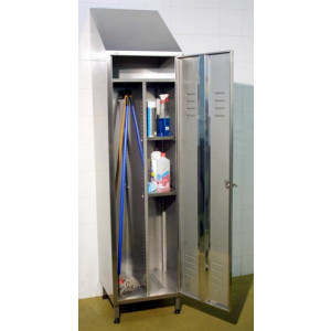 Armoires d'entretien en inox - En acier inox - Dimensions (L x P x H) : 500 x 500 x 2160 mm