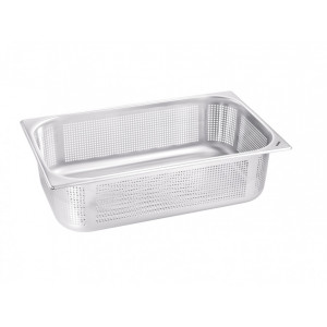 Bac gastro inox perforé GN 1/1 - Inox perforé - Profondeur : 60 à 195 mm - Capacité : 8 à 25 L