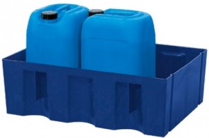 Bac de rétention 2 fûts 60 litres - Conçu en polyéthylène