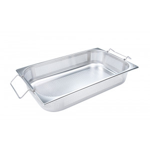 Bac gastro inox perforé GN 1/2 - Inox perforé - Profondeur : 95 à 195 mm - Capacité : 5,5 à 11 L