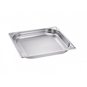 Bac gastro inox perforé GN 2/3 - Inox perforé - Profondeur : 40 à 200 mm - Capacité : 3,3 à 16,7 L