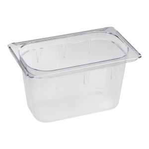 Bac gastro transparent GN 1/4 polycarbonate - Polycarbonate - Profondeur : 65 à 150 mm - Capacité : 1,7 à 3,8 L