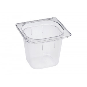 Bac gastro transparent GN 1/6 polycarbonate - Polycarbonate - Profondeur : 65 à 150 mm - Capacité : 1,1 à 2,3 L