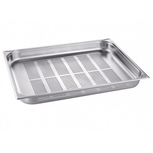 Bac gastro inox perforé GN 2/1 - Inox perforé - Profondeur : 20 à 100 mm - Capacité : 11 à 28,9 L