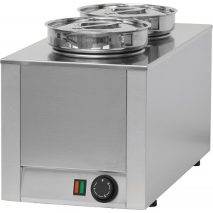 Bain-Marie à sauce - Capacité : 2 x 4,5 L - Puissance : 400 W  - Dim : L 300 x P 600 x H 350 mm