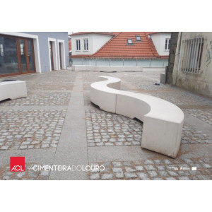 Banc béton courbe - Banc monobloc courbe 2670mm