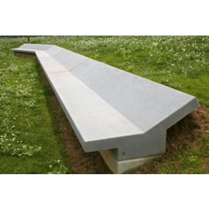 Banc béton pour trottoir - Longueur : 3500 mm - Assise : 650 mm - A fixer au sol