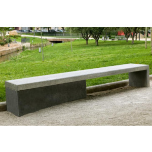 Banc béton public sans dossier - Longueur : 3000 mm – Assise : 450 mm – A poser au sol 