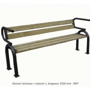 Banc bois pied acier MANGANESE - Pieds profilés acier MANGANESE