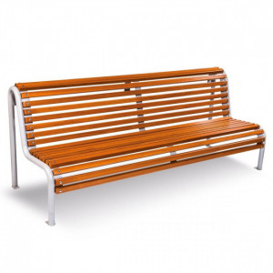 Banc bois pour espace urbain - Longueur : 2045 mm - Bois de Guinée - A sceller 