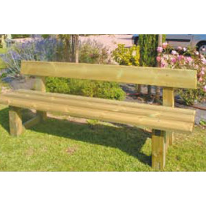 Banc bois classique avec dossier - Dimensions (L x l x H) : 2.00 x 0.56 x 0.83 m