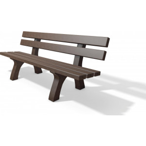 Banc classique en plastique recyclé  - Longueur: 1500 et 2000 mm - Assise : 450 mm 