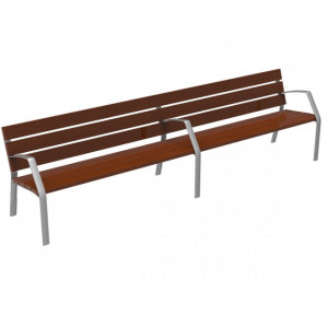  Banc d'exterieur en bois avec pieds en aluminium  - Longueur : 3000 mm - Bois tropical - A sceller