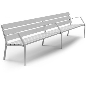 Banc de jardin en aluminium - Longueur : 3000 mm - Aluminium - A sceller