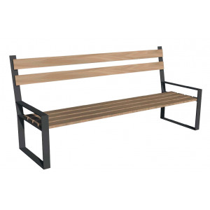 Banc de jardin en bois et alu - Longueur : 1800 mm - Bois 4 essences différentes, compact ou aluminium - A sceller 