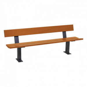 Banc de jardin en bois exotique - Longueur : 2000 mm - Bois exotique - Sur platines