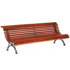 Banc de jardin lames en bois exotique - Longueur : 2000 mm - Bois exotique - A sceller