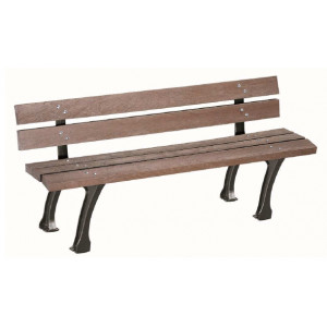 Banc de jardin plastique recyclé - Longueur : 1800 mm - Plastique recyclé - A sceller