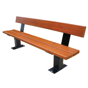 Banc de rue en bois et acier - Dimensions (L x l x h) : 200 x 48 x 76 cm