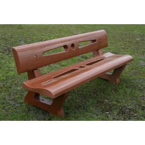 Banc en Béton armé teinté marron - Norme NF 99-610 - Hauteur 77cm - Profondeur 65cm - Ht d'assise 45cm