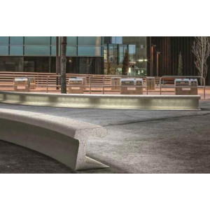 Banc en béton pour jardin public - Longueur : 1600 mm – Assise : 496 mm – A poser  au sol ou à ancrer avec tiges métalliques