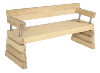 Banc en bois d’extérieur - Longueur : 150 cm Largeur x hauteur : 60 x 45 cm  - Pin traité classe IV ou Robinier