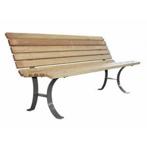 Banc en bois et acier courbé - Longueur : 1800 mm