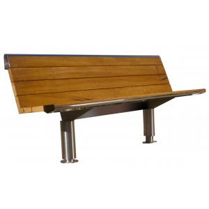 Banc en bois massif et acier - Bois exotique massif - Longueur : 1900 mm