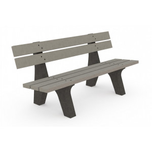 Banc en plastique recyclé - Longueur : 1800 mm - Assise : 422 mm - A sceller