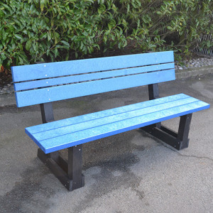 Banc extérieur plastique recyclé - Longueur: 1200 mm - Assise: 450 mm - Nombres de lames : 6