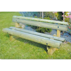 Banc avec dossier forestier 2 m - En bois - 2 m de longueur