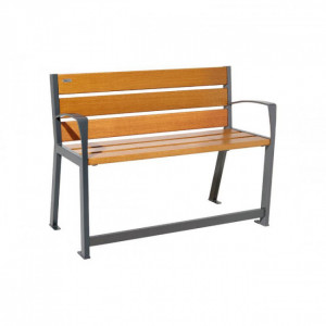 Banc jardin pour personnes âgées - Longueur : 600, 1200 ou 1800 mm - Bois chêne certifié PEFC - Sur platines