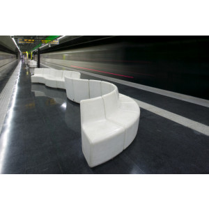 Banc modulaire pour gare - Longueur : 40 ou 58 cm - Assise : 43 ou 80 cm - Blanc