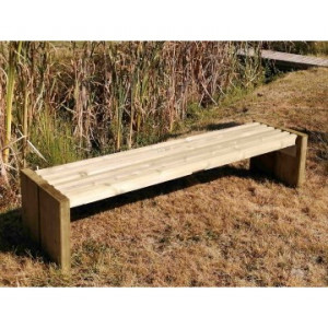 Banc pour extérieur en bois - Dimensions (L x l) : 2.00 x 0.48