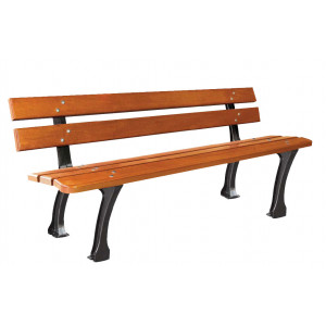 Banc pour jardin public - Longueur : 1800 ou 2000 mm - Bois exotique - A sceller