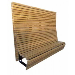 Banc public en acier galvanisé et bois - Longueur : 2520 mm