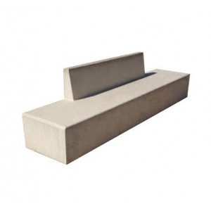 Banc public en béton avec dossier - Longueur : 2800 mm – Assise : 450 mm –A ancrer avec tiges métalliques et résine époxy