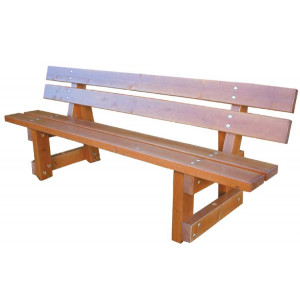 Banc public en bois à sceller - Agréé NF P99-610