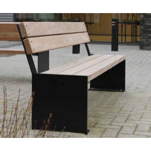 Banc public en bois et acier renforcé - Longueur : 1800 mm