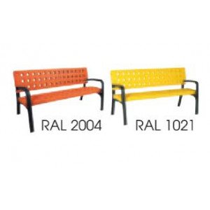 Banc public en plastique avec dossier - Longueur 170 cm