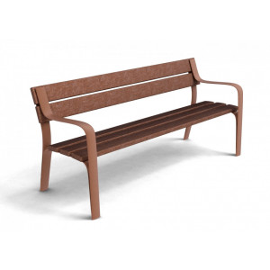 Banc public en plastique recyclé - Longueur : 1800 mm - Assise : 450 mm - Visserie en acier inoxydable