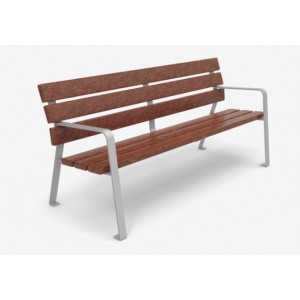 Banc public en plastique recyclé  - Longueur : 1800 mm - Assise : 440 mm - A sceller 