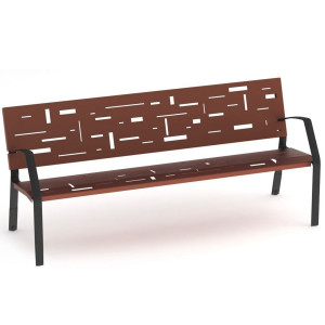 Banc public en tôle d'acier - Longueur : 1810 mm - TÃ´le dâacier - A sceller