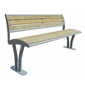 Banc public en tubes ovales - Longueur : 1615 mm