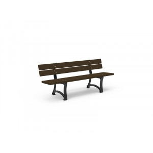 Banc public plastique recyclé - L 1800 mm - Assise (H x P) 440 x 436 mm